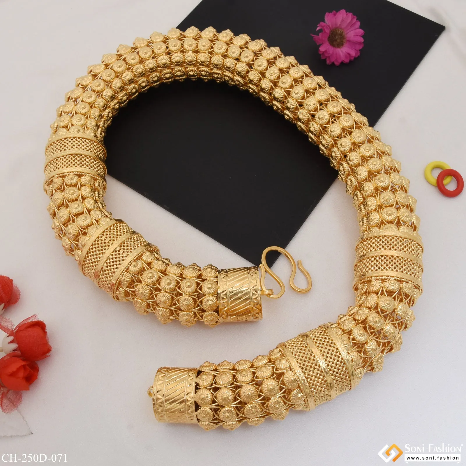 1 Gram Gold Plated Rajwadi Sophisticated Design Chain for Men - Style D071