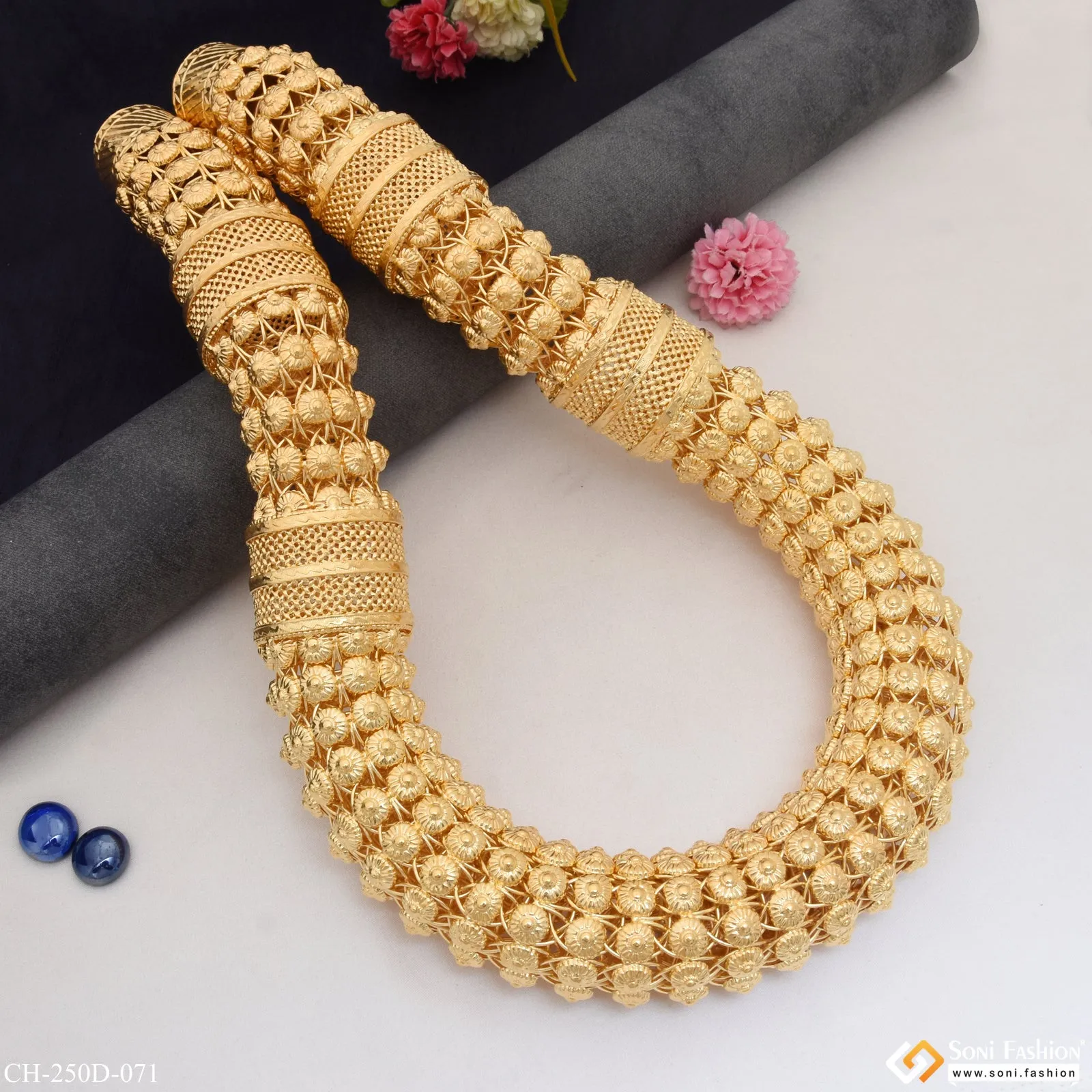1 Gram Gold Plated Rajwadi Sophisticated Design Chain for Men - Style D071