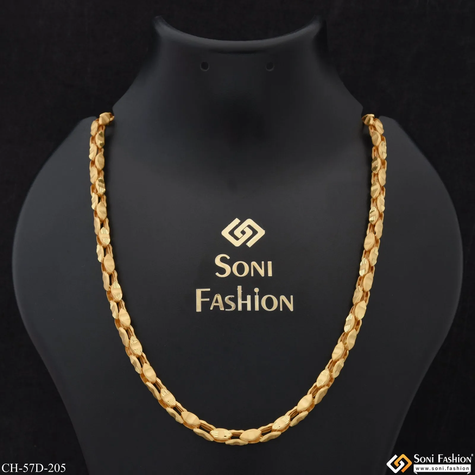 1 Gram Gold Plated Rajwadi Sophisticated Design Chain for Men - Style D205