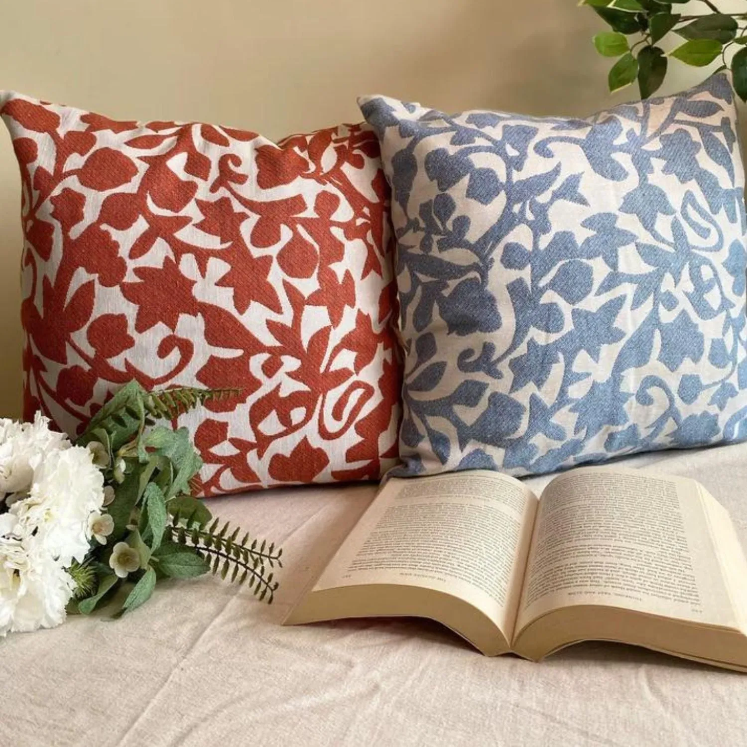 Blue Cotton Cushion Cover | Sophisticated Living Room Decor | Pack Of 2