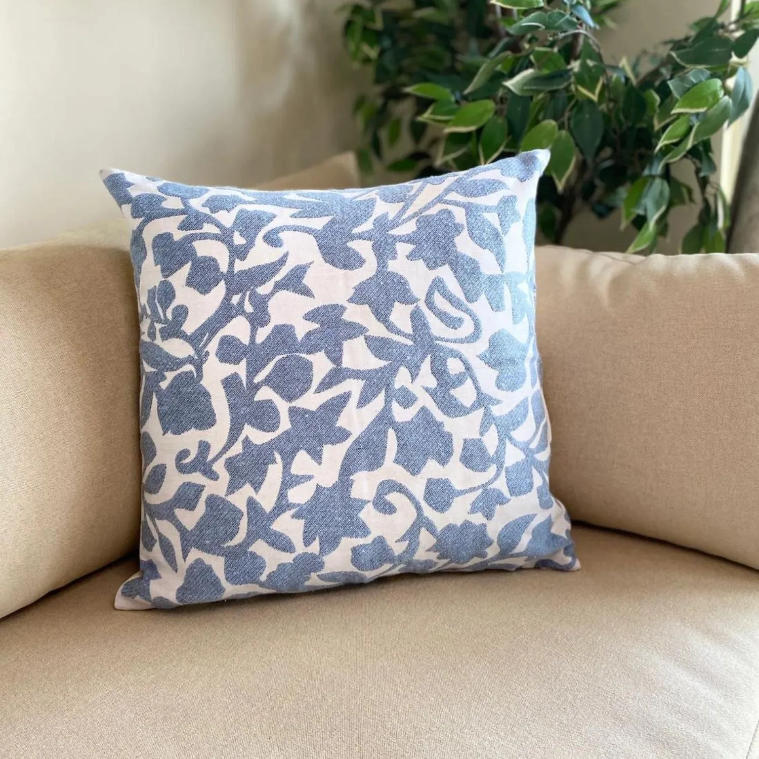 Blue Cotton Cushion Cover | Sophisticated Living Room Decor | Pack Of 2