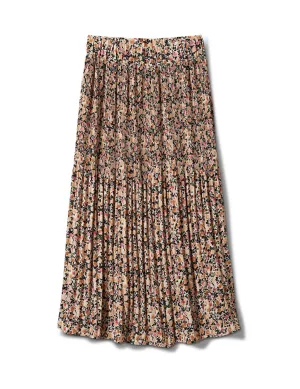 Elastic Waist Plisse Pleated Pull On Skirt