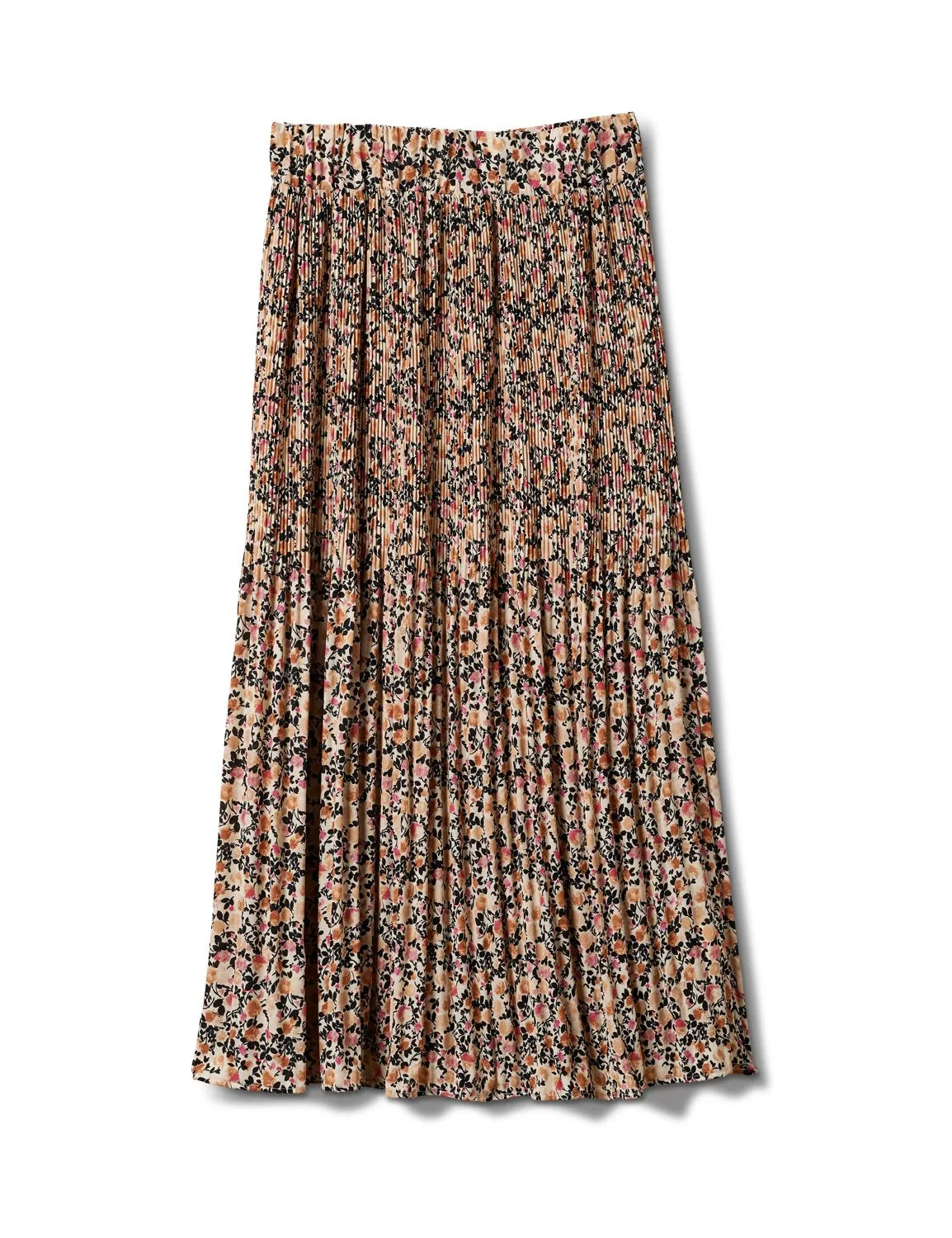 Elastic Waist Plisse Pleated Pull On Skirt