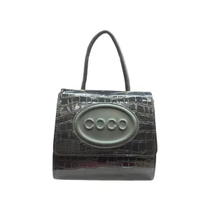 Embossed Satchel Bag with Coco Logo
