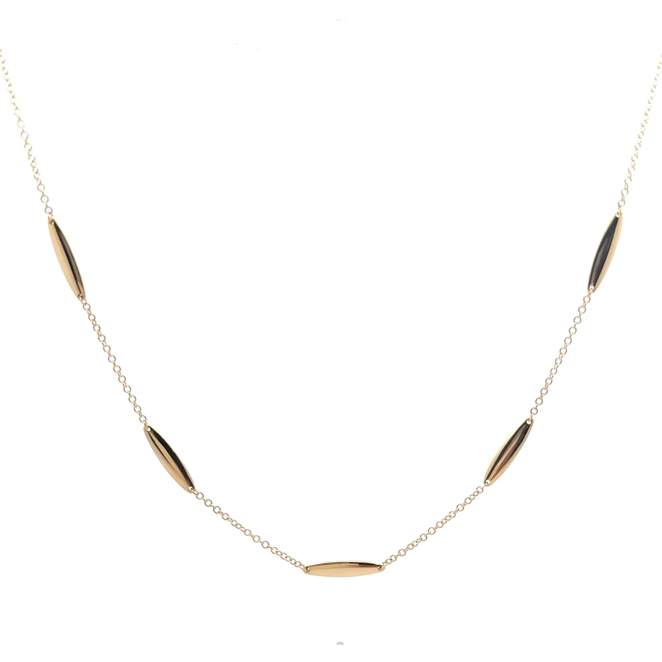 Gold Bar Station Necklace in Yellow Gold