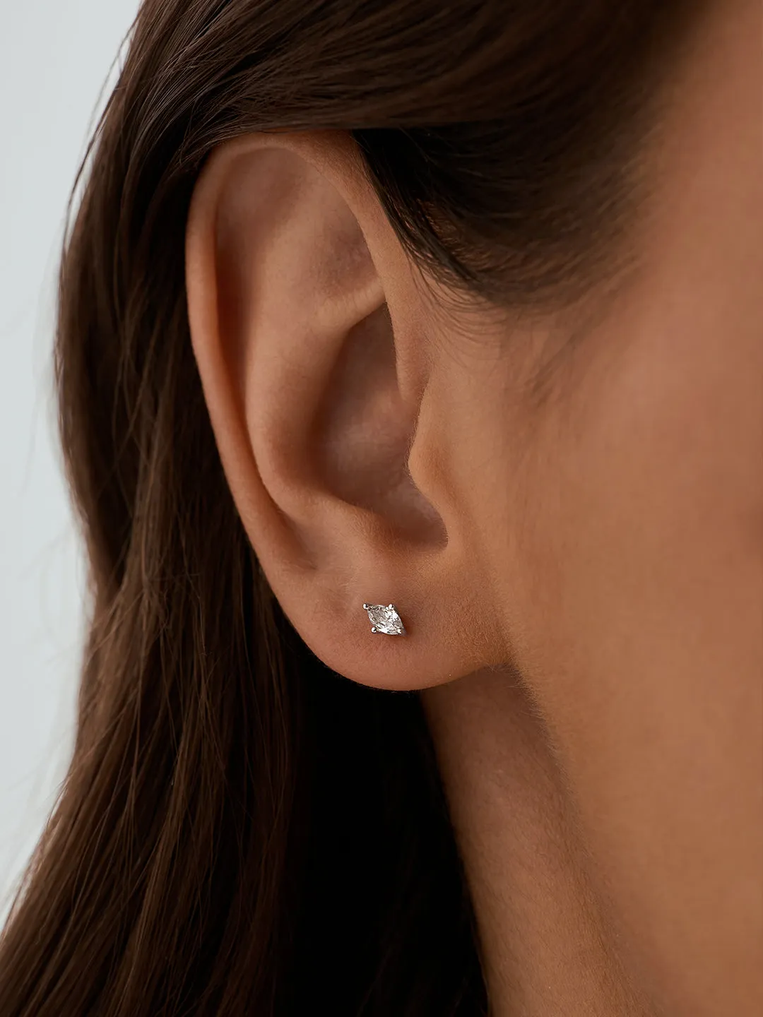 Marquise Cut Sapphire Silver Studs