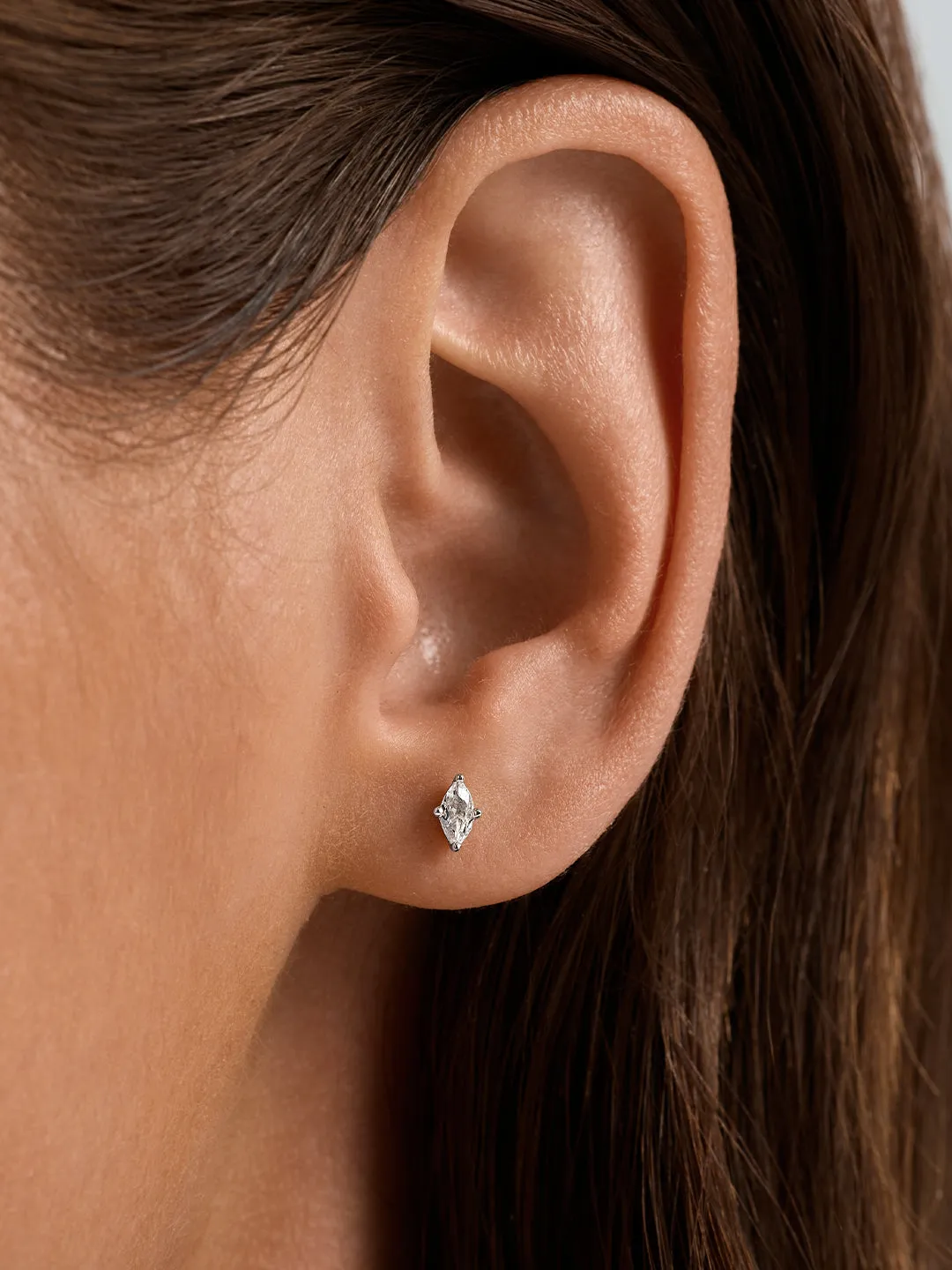 Marquise Cut Sapphire Silver Studs