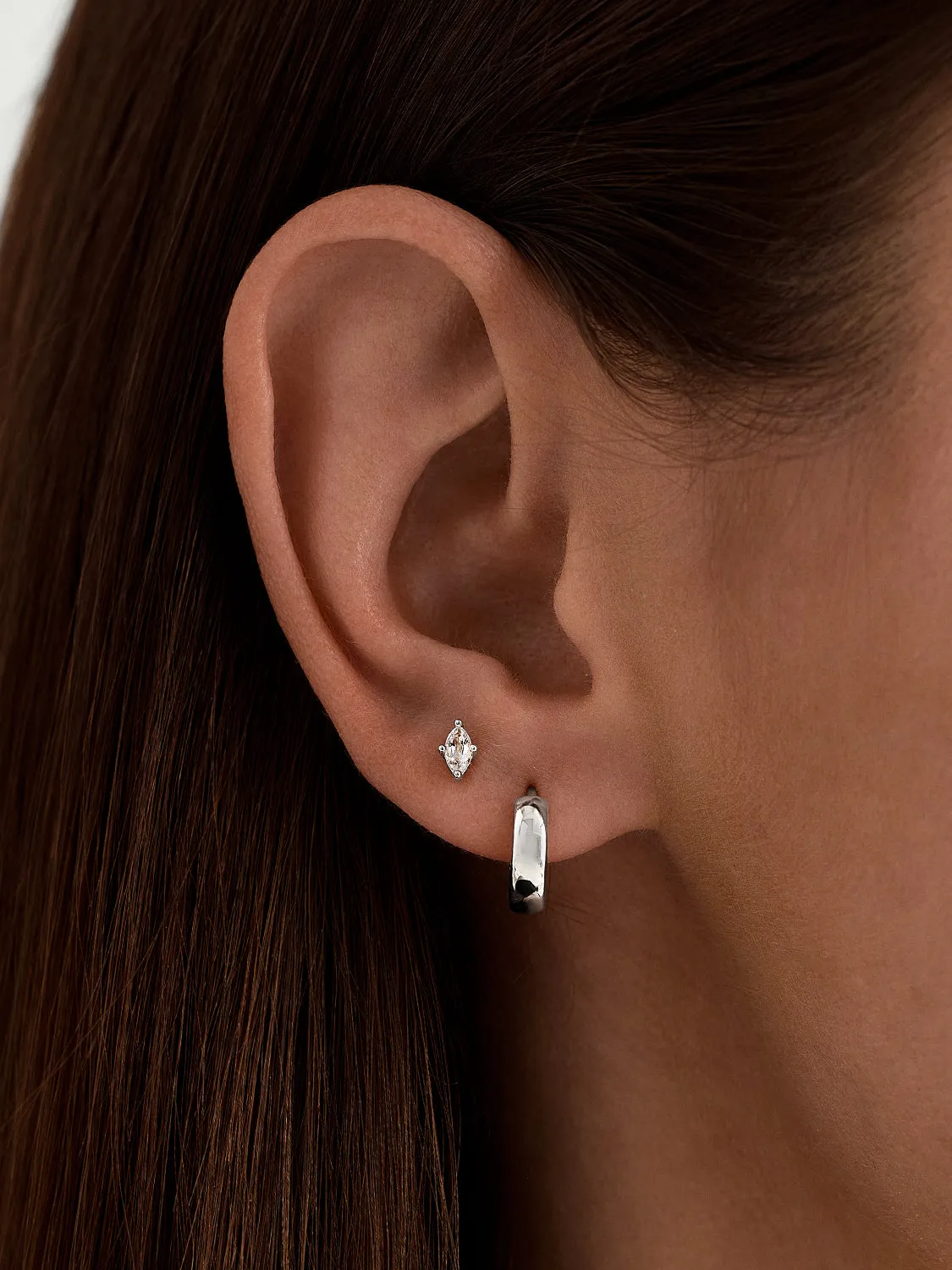 Marquise Cut Sapphire Silver Studs