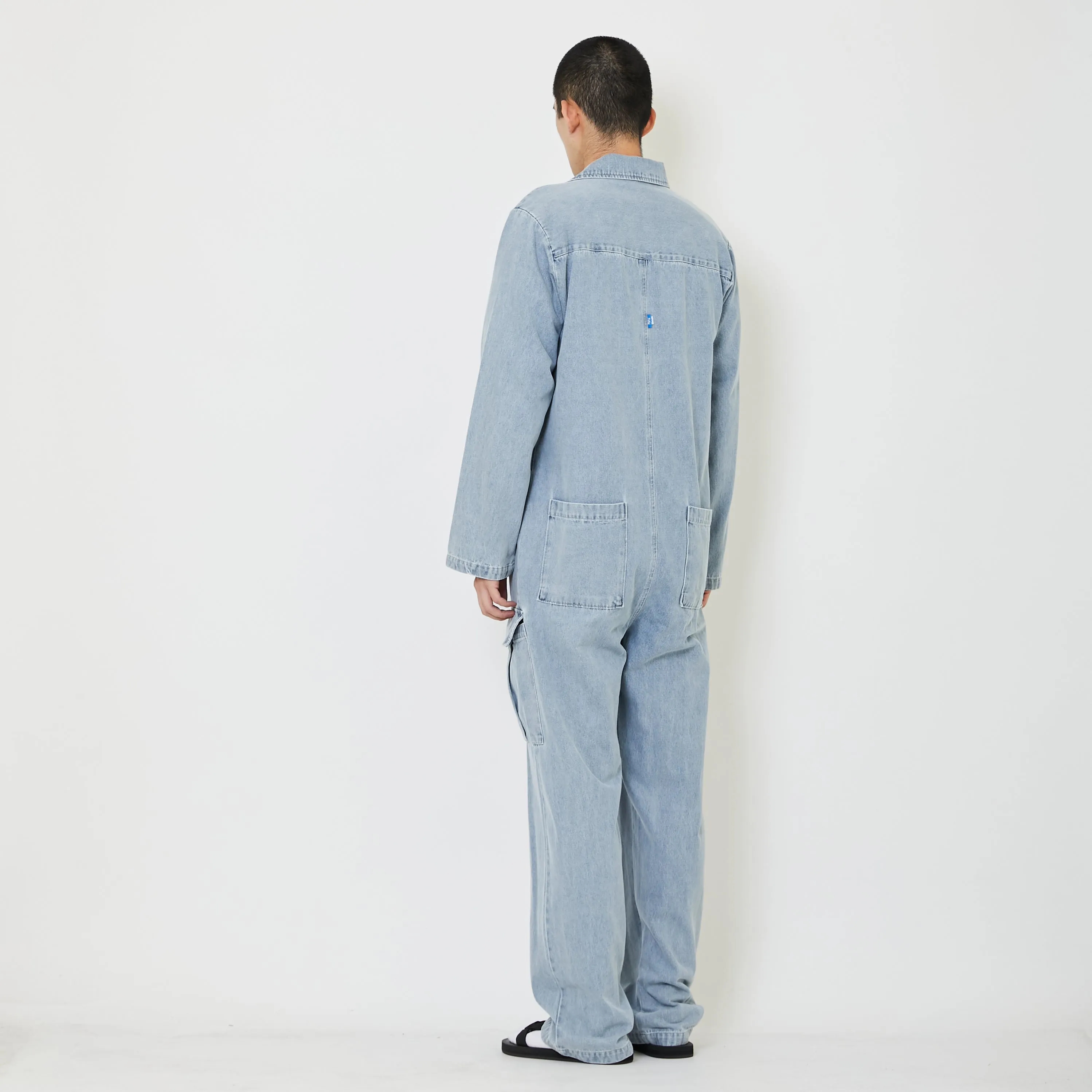 Men Denim Dungaree - Light Blue - SM2403057A