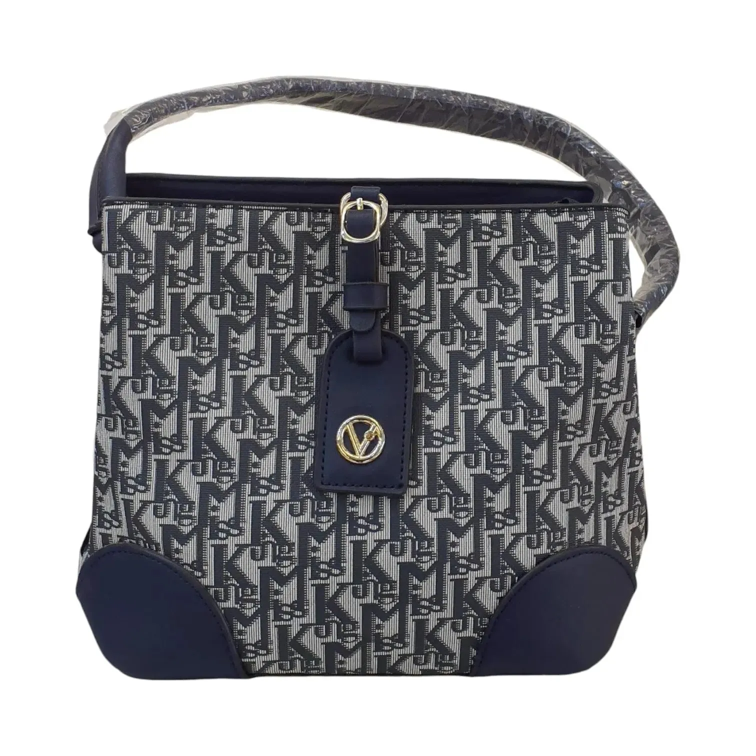 Navy Monogram Tote Bag