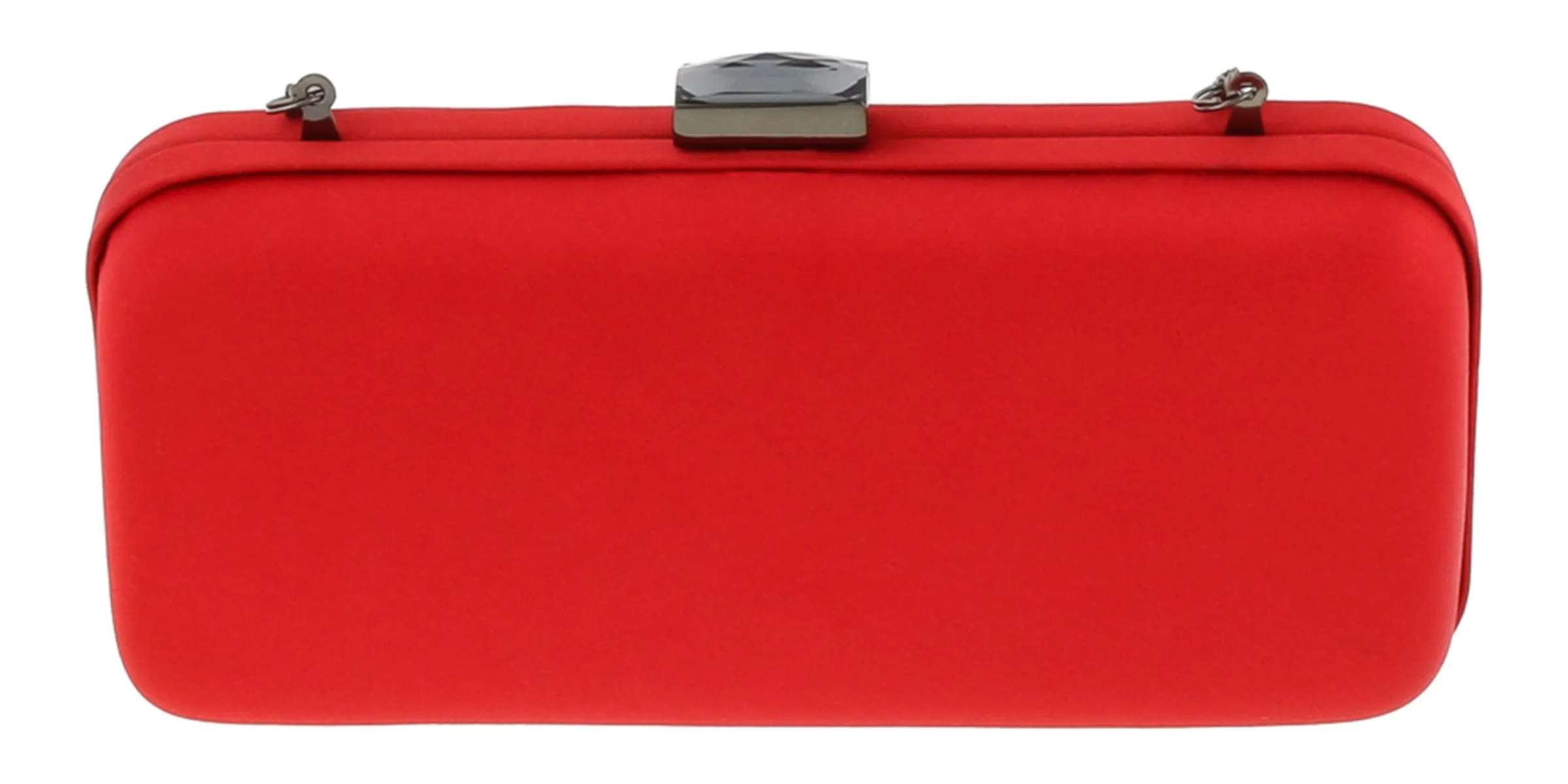 Scheilan Crimson Red Satin Box Clutch /A