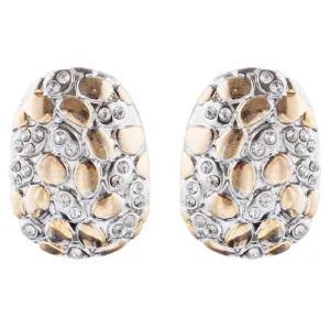 Sophisticated Classic Gorgeous Two-Tone Crystal Rhinestone Earrings E993 GDSV