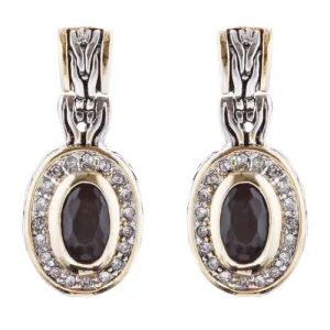 Sophisticated Classic Gorgeous Two-Tone Dangle Style Earrings E1000 Gold Black
