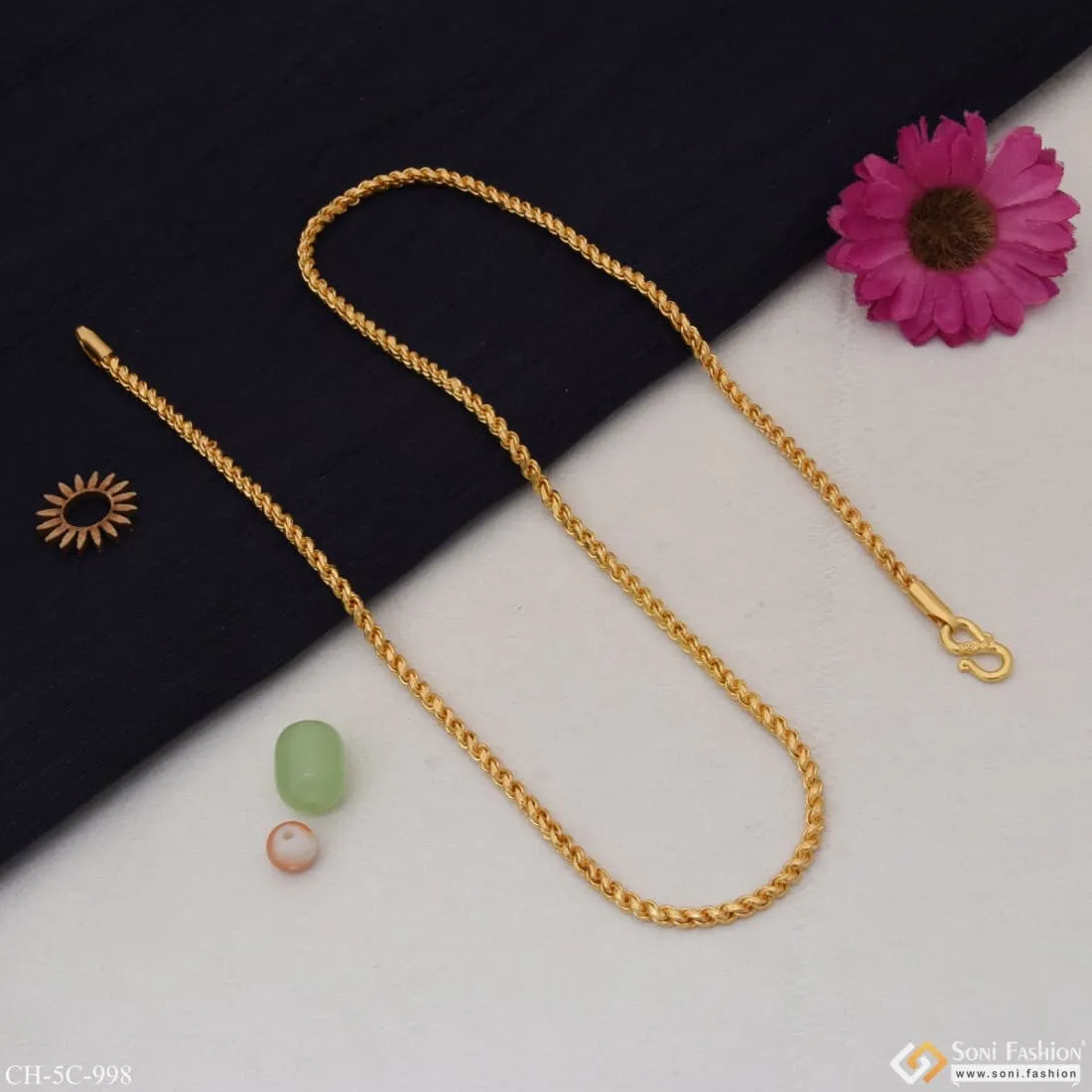 Sophisticated Design Finely Detailed Design Gold Plated Chain For Men - Style C998