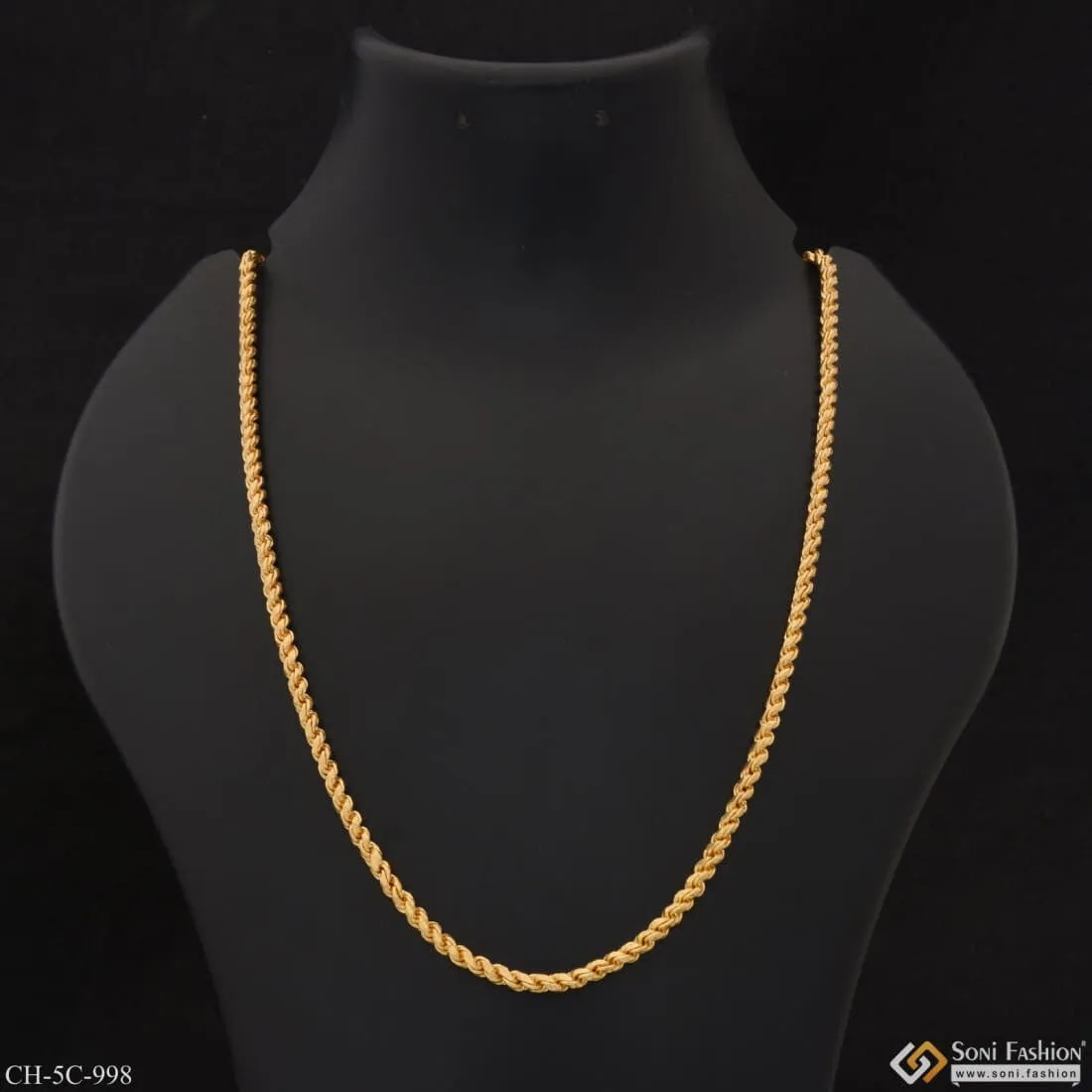 Sophisticated Design Finely Detailed Design Gold Plated Chain For Men - Style C998